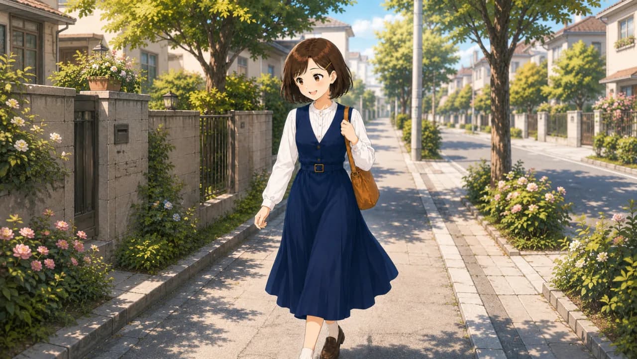 Illustration of the Japanese verb 歩く, walk