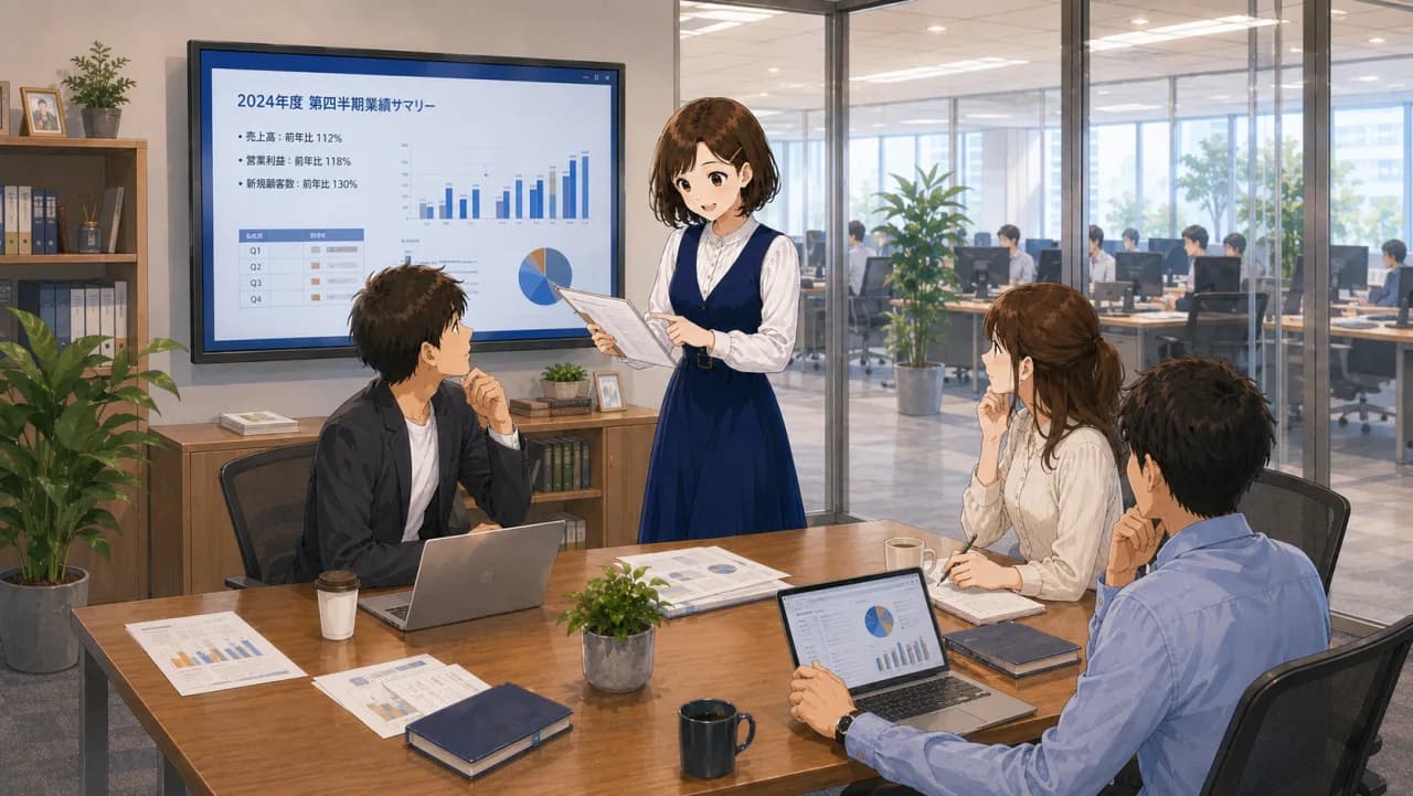 Illustration of the Japanese verb 働く, work