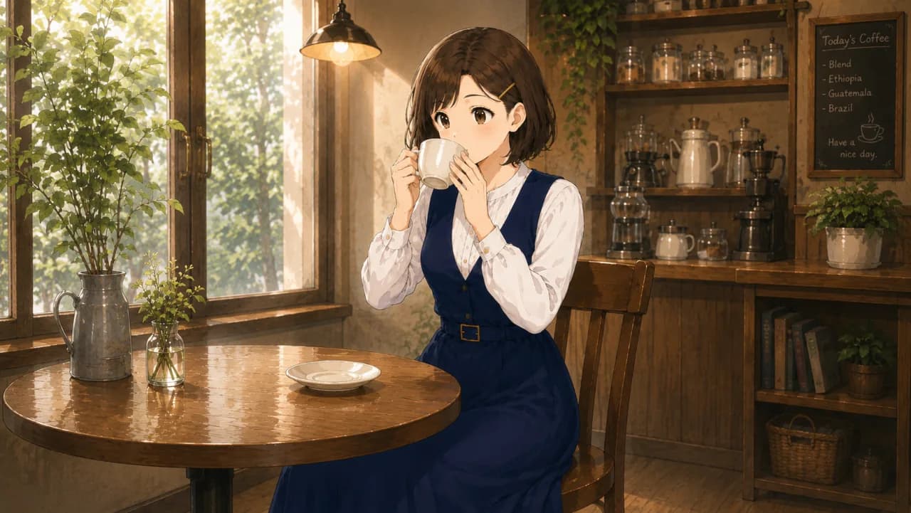 Illustration of the Japanese verb 飲む, drink