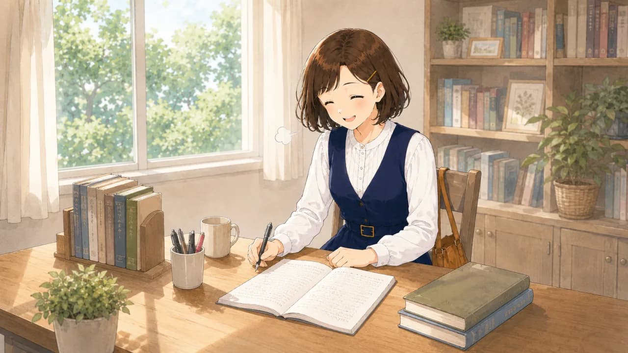 Illustration of the Japanese verb 終わる, finish