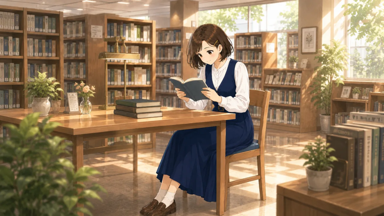 Illustration of the Japanese verb 読む, read