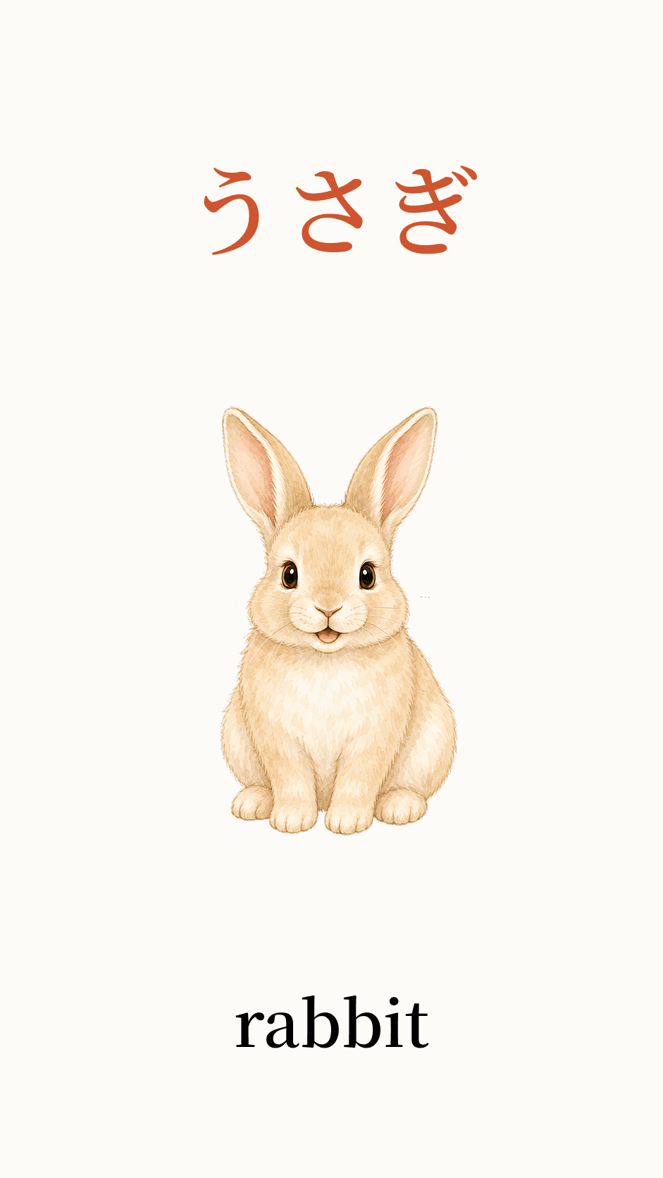 Illustration of rabbit for the Japanese word ウサギ